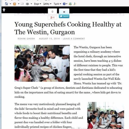 Young Superchefs Cooking Healthy at The Westin, Gurgaon 